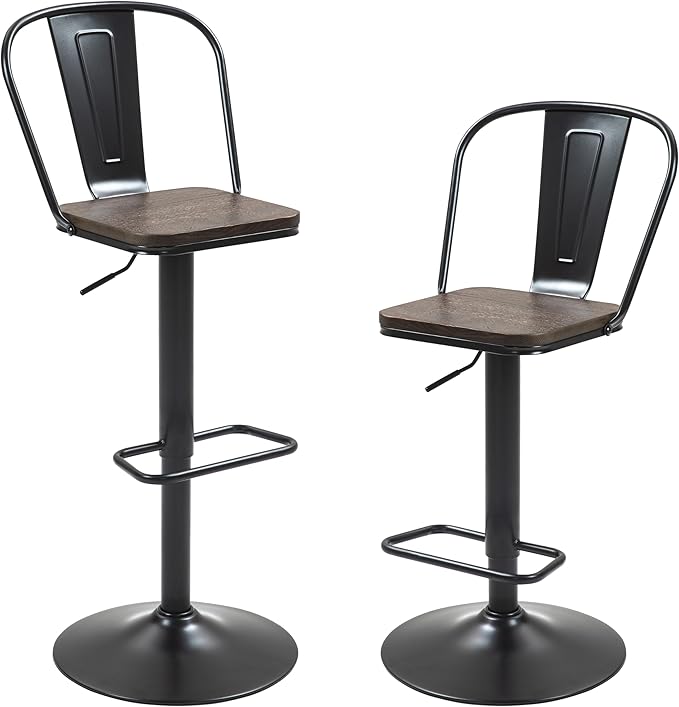 Finnhomy Bar Stools Set of 2 Counter Height, Swivel Barstools by Finnhomy