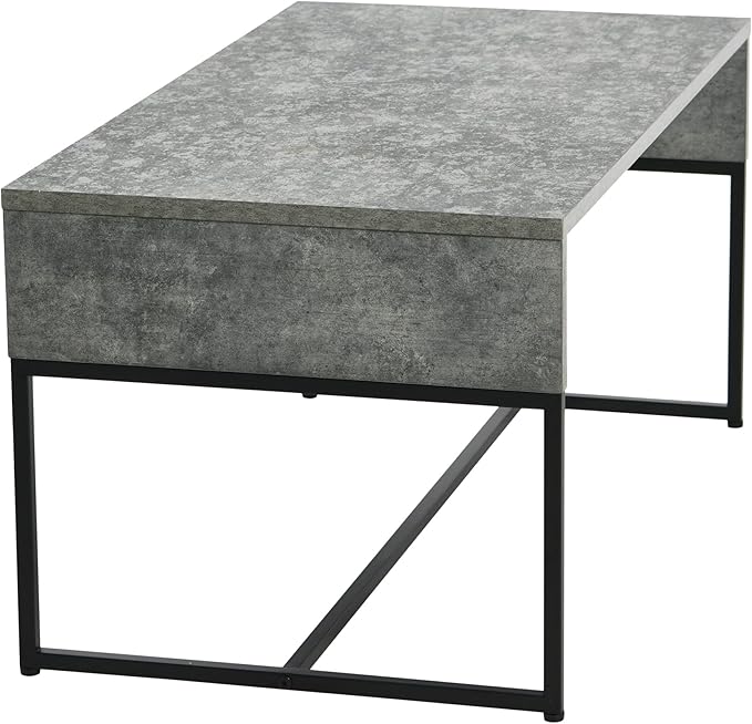 Household Essentials Wrap Rectangular Coffee Table Rustic Slate Concrete and - Image 6
