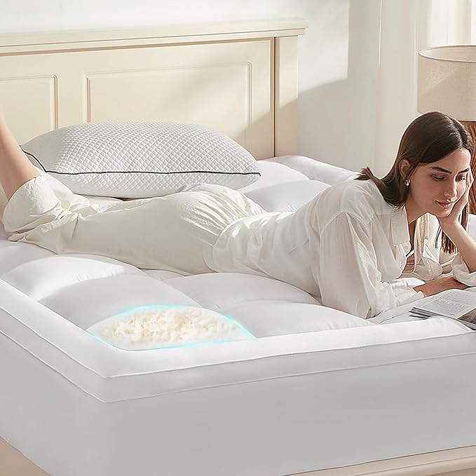 Anluoer Full Memory Foam Mattress Topper, Pillow Top Mattress Topper - Image 7
