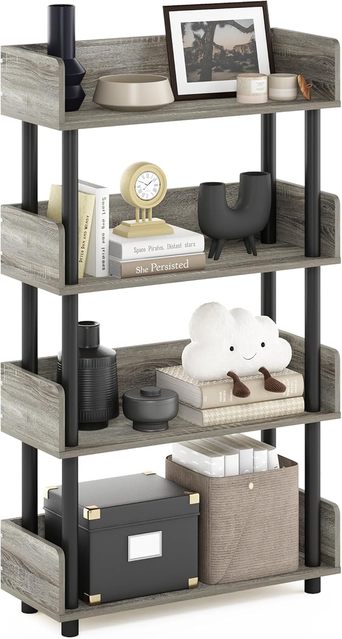 Furinno Turn-N-Tube 4-Tier Multipurposes Display Rack, Open Shelf Rack/Storage by Furinno-FitsYourSpaceFitsYourBudget