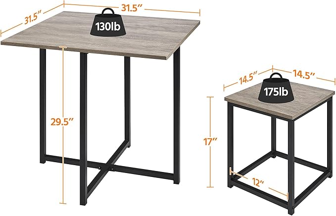 Yaheetech Dining Table Set for 4 Industrial Kitchen Table - Image 3