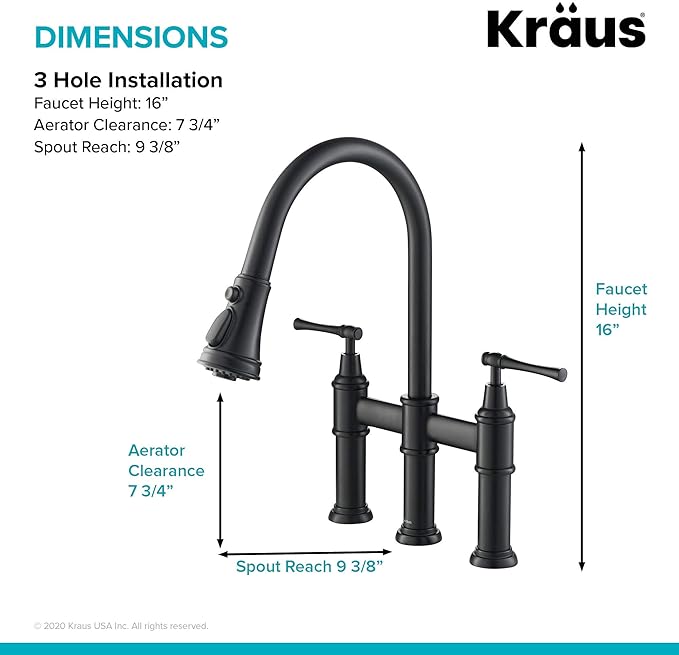 KRAUS Allyn Transitional Bridge Kitchen Faucet - Image 6