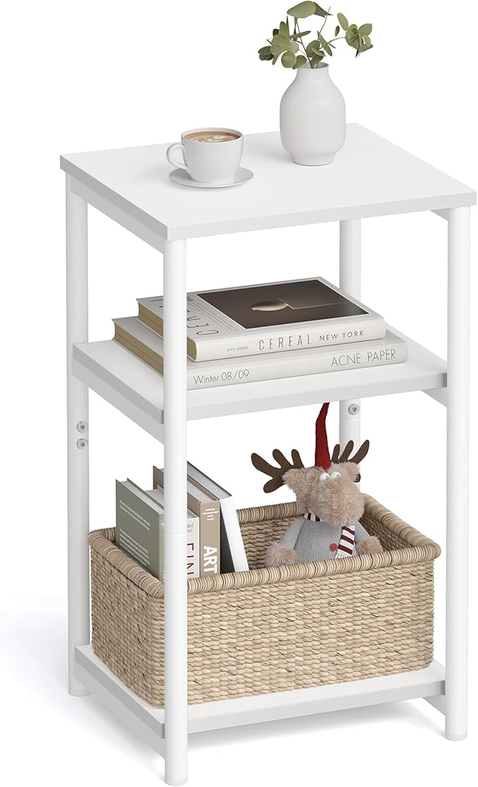 VASAGLE Side Table, Small End Table, Tall Nightstand by VASAGLEbySONGMICSHOME
