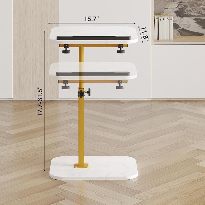 Sofa Couch Arm Table Tv Tray Small Bed Stand C Shaped Side End Tables - Image 2