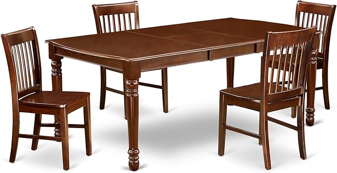 East West Furniture DONO5-MAH-W 5 Piece Dining Table Set by EastWestFurniture