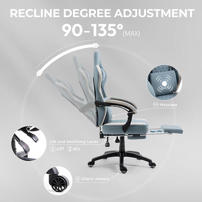 Dowinx Gaming Chair Breathable Fabric Game Chair - Image 7