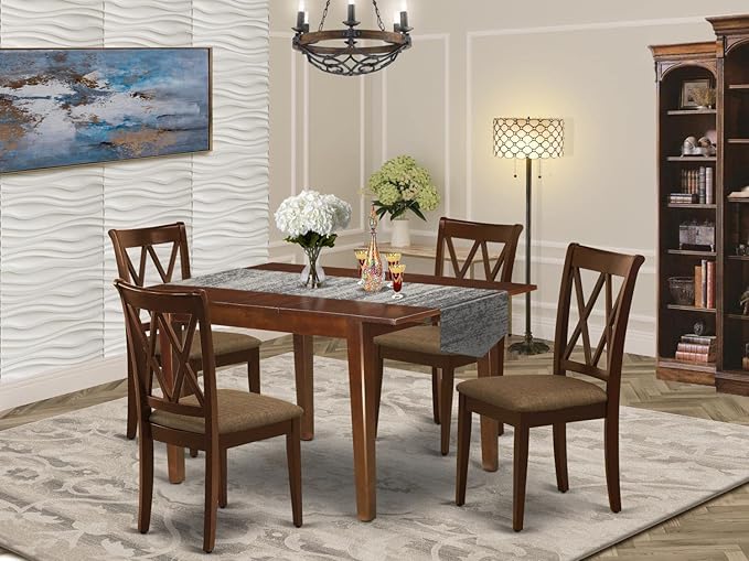 East West Furniture MLCL5-MAH-C 5 Piece Dining Set Includes a Rectangle Dining - Image 6