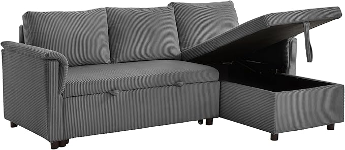 Ball & Cast Reversible Sectional Sofa Couch, L-Shape Sleeper Sofa Bed - Image 15