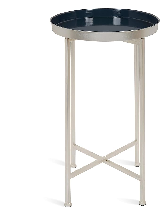Kate and Laurel Celia Round Foldable Tray Accent Table, Modern Minimalist - Image 5