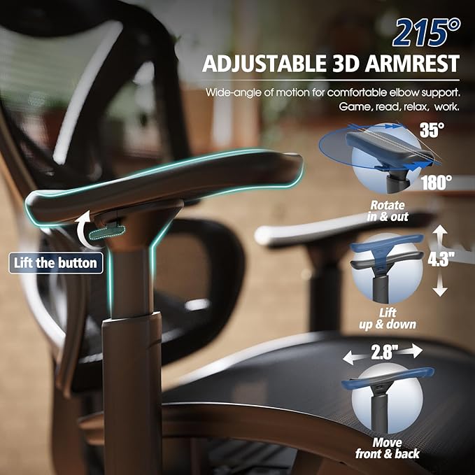 GABRYLLY Ergonomic Office Chair, Big and Tall Mesh Chair - Image 6