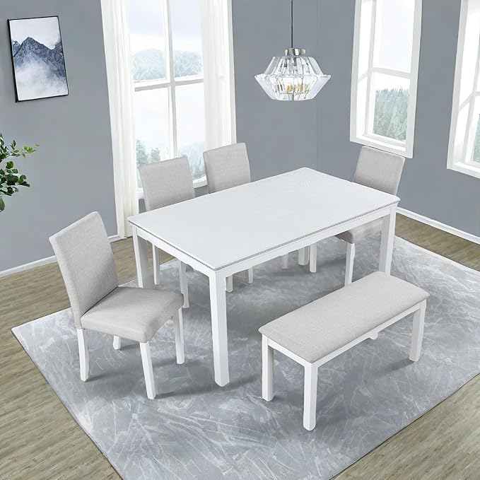 Dining Table Set, 6 Piece Counter Height Dinner Set - Image 2