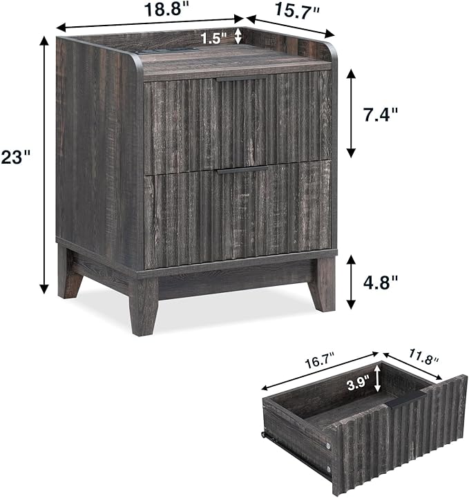 Wnutrees Fluted Nightstand - Image 2