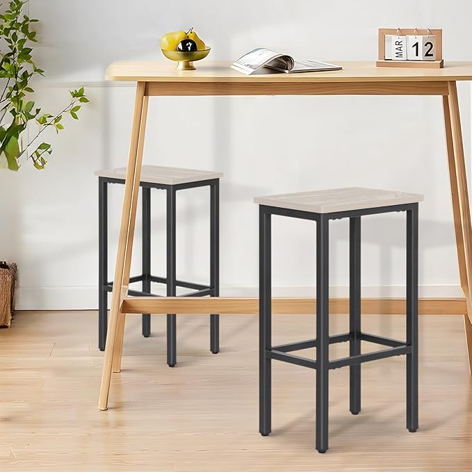 Athena Collection Bar Stools Set of 2, 26 Inches Counter Height Bar Stools - Image 8