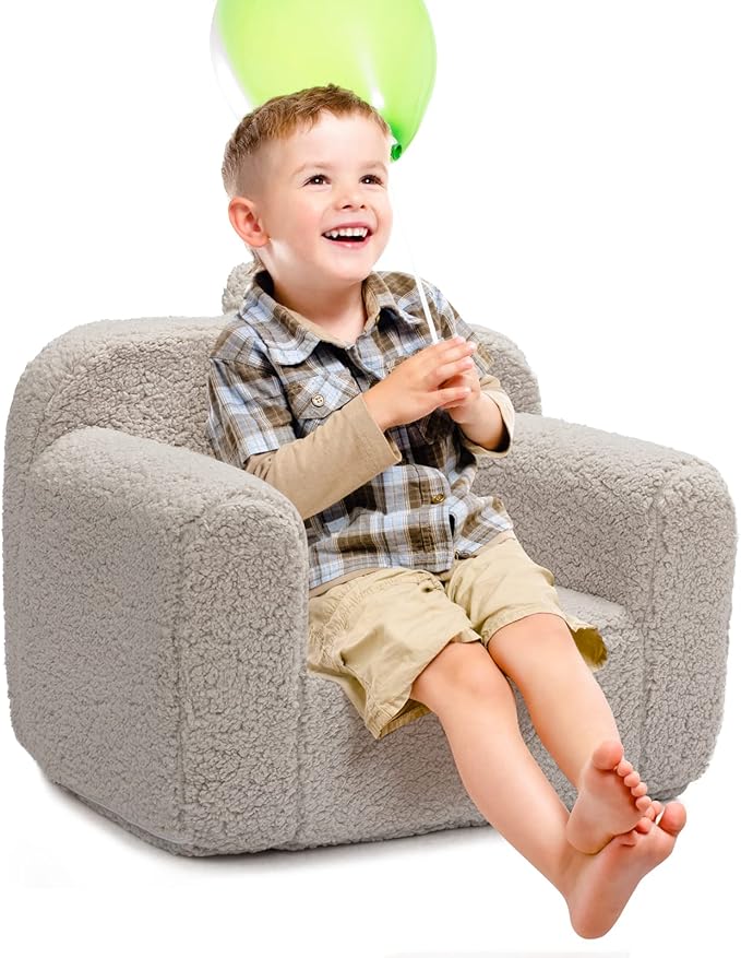 ALIMORDEN Kids Ultra-Soft Snuggle Foam Filled Chair, Toddler Cuddly Sherpa - Image 7