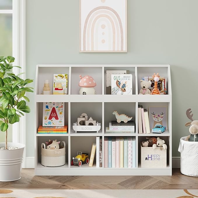 12-Cube Wooden Storage Bookcase - Image 7