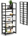 5 Tier Wood Book Shelf Organizer, No Assembly Bookshelf by SnapShelf