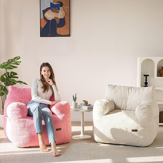 MAXYOYO Bean Bag Chair, Tufted Bean Bag Couch Lazy Chair, Living Room Sofa Couch - Image 5