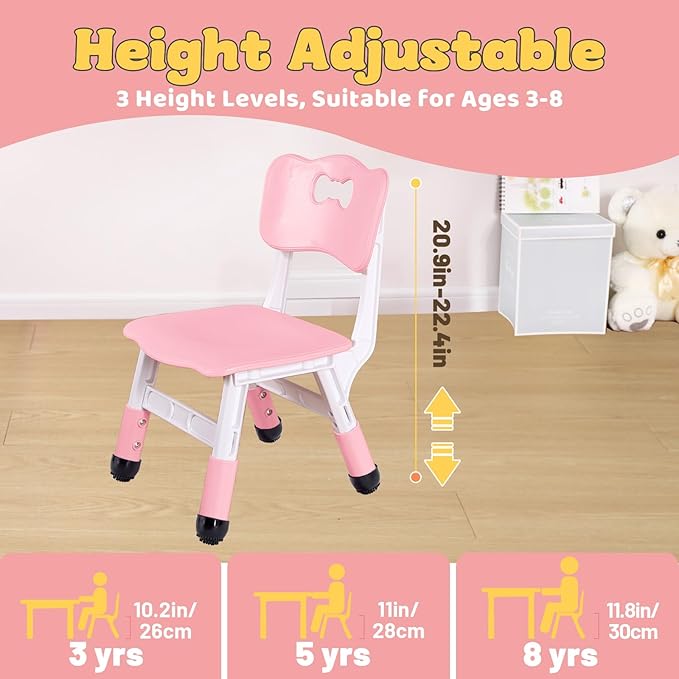 FUNLIO Adjustable Kids Chair, 3 Level Height Adjustable Toddler Chair - Image 4