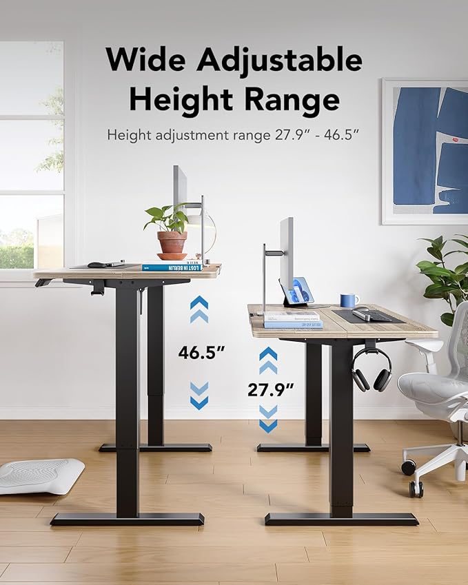 HUANUO 55" x 28" Electric Standing Desk Adjustable Height, 4 Memory Height - Image 4