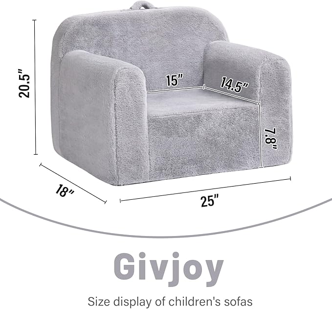 Toddler Chair Plush Kids Couch, Comfy Kids Sofa Toddler Lounger Chair - Image 3