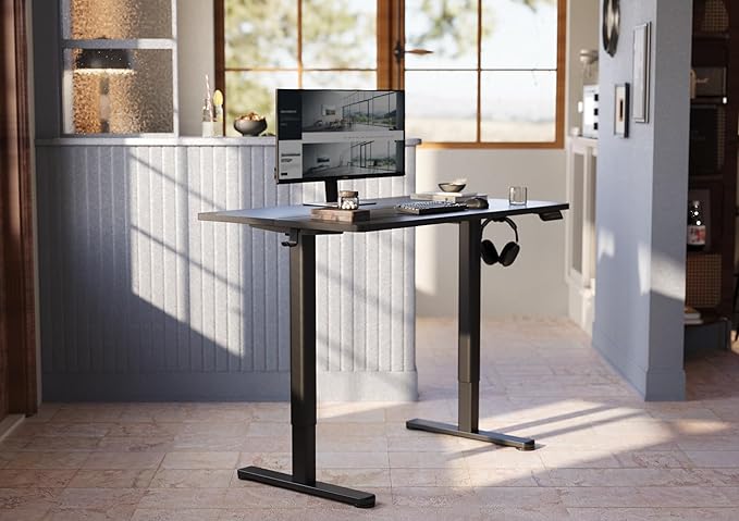 YDN Electric Standing Desk, Adjustable Height Stand up Desk, 48x24 Inches Sit - Image 2
