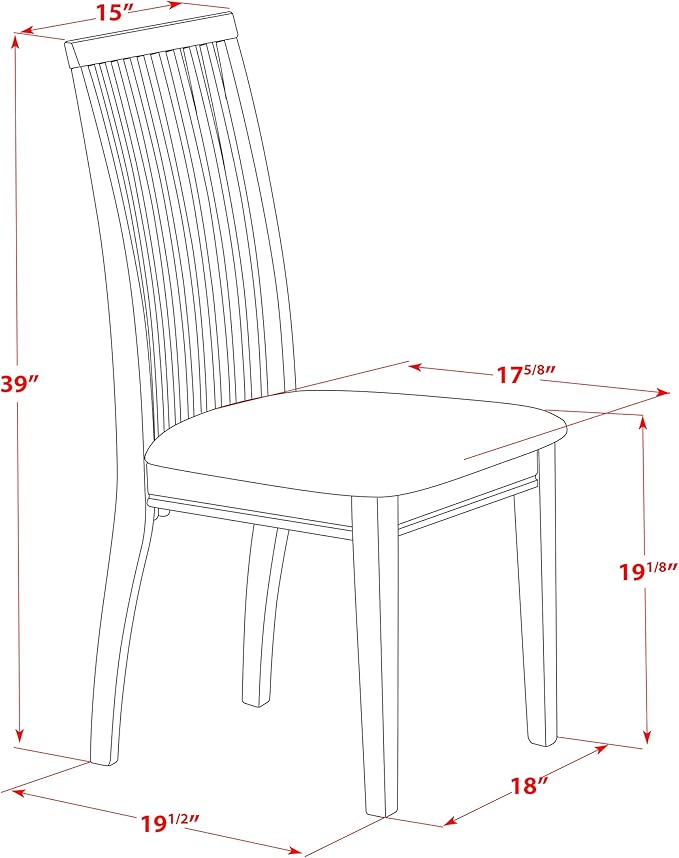 East West Furniture HBIP5-LWH-C 5 Piece Dining Set Includes a Round Dining Table - Image 12