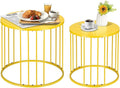 SUNNYPARK Outdoor Side Table Set of 2, Metal Circle Accent End Tables by SUNNYPARK