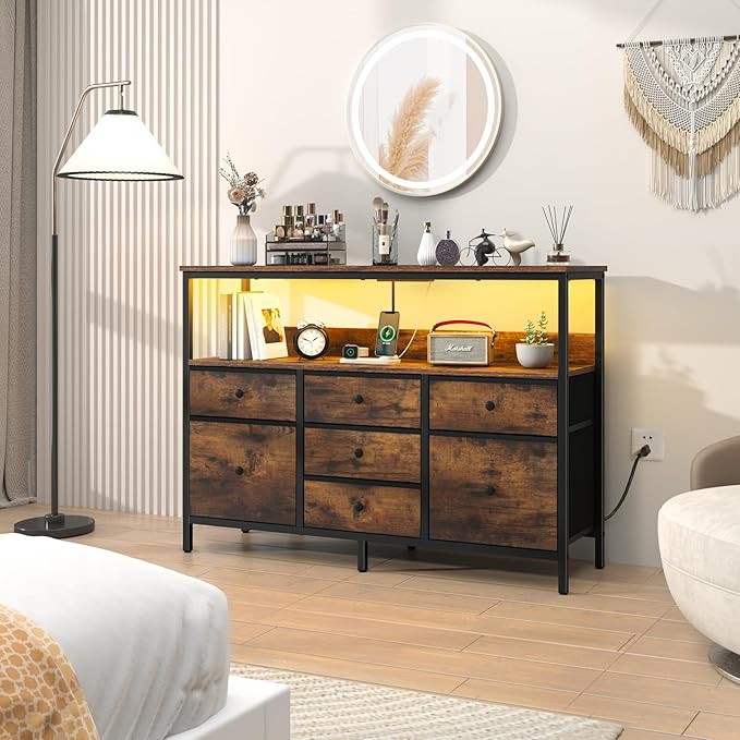 Yoobure LED TV Stand for Bedroom, 50 Inch Kids Dresser - Image 2