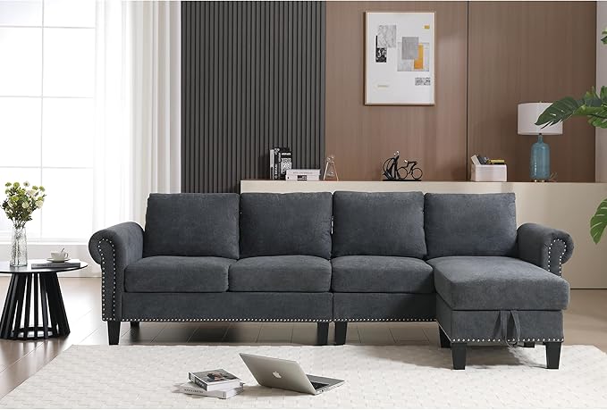 Ball & Cast 106" Convertible Sectional Sofa - Image 7