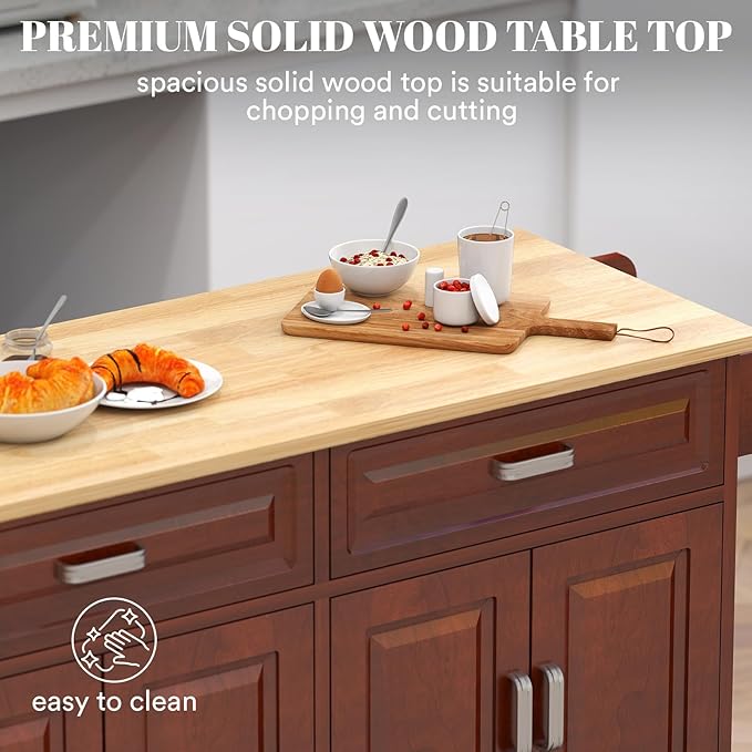 Rovibek Kitchen Island On Wheels Rolling Islands - Image 4