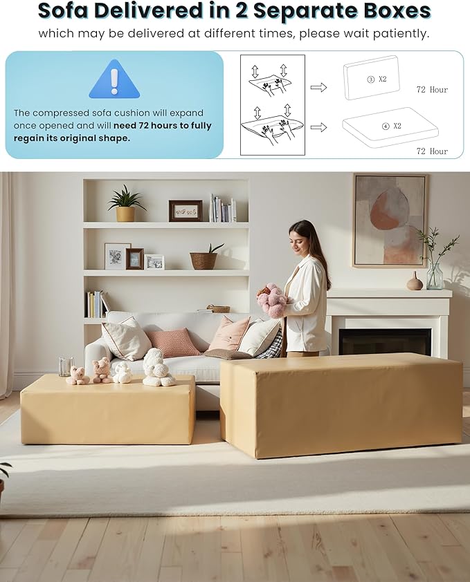 Queen Size Pull Out Sofa Bed, 2 in 1 Convertible Sleeper Sofa Couch - Image 4