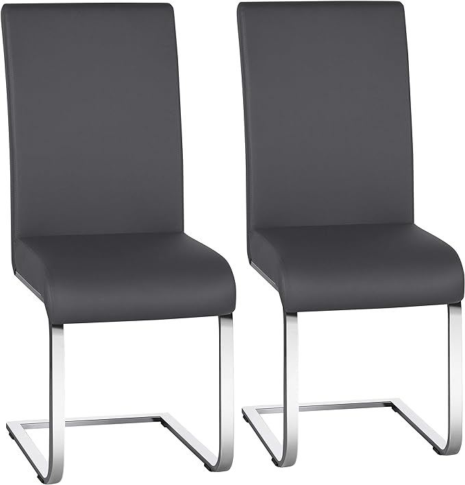 Yaheetech Dining Chairs Set of 2 Modern Faux Leather Upholstered Dining Room by Yaheetech