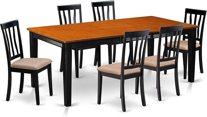 East West Furniture QUAN7-BCH-C 7 Piece Dining Room Furniture Set Consist of a by EastWestFurniture