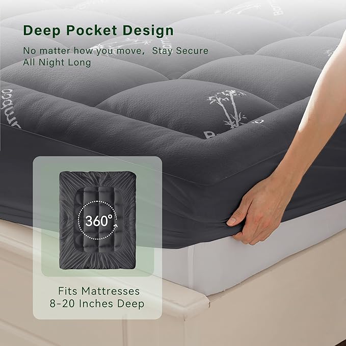 Anluoer Memory Foam Mattress Topper Full - Image 6