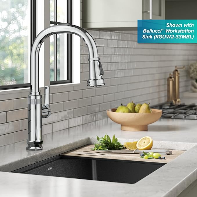 KRAUS Allyn Industrial Pull-Down Single Handle Kitchen Faucet in Chrome - Image 3