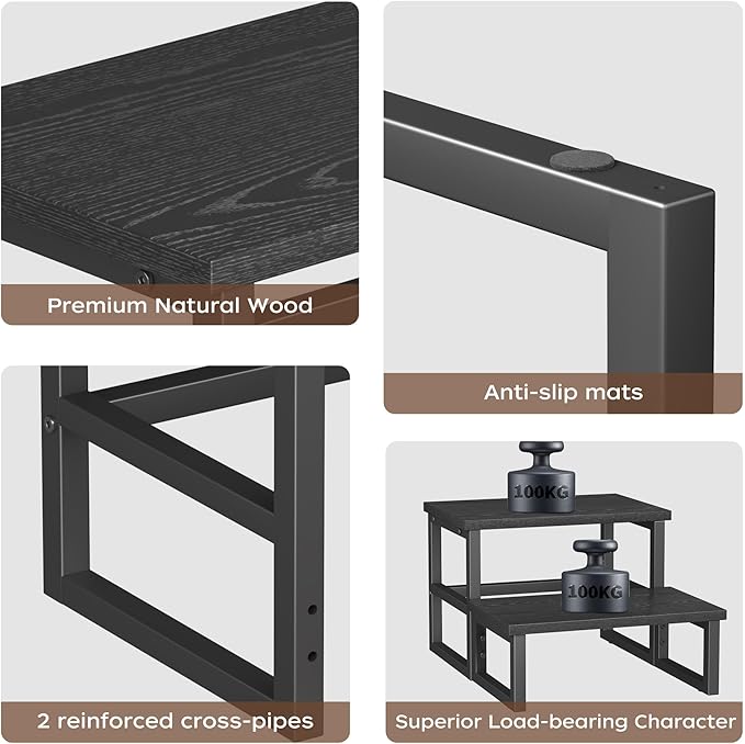 Homeiju 3 in 1 Step Stools for Adults Kids Toddler, Heavy Duty Wooden Step Stool - Image 6