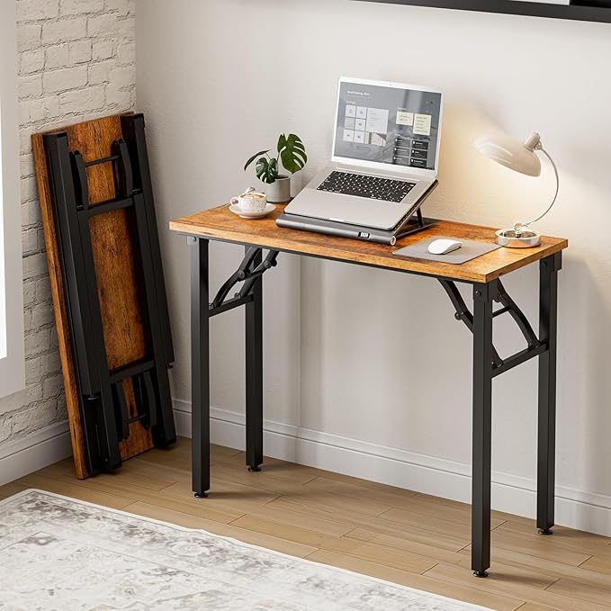 Frylr Small Folding Computer Desk – Portable 35.8 Inch Foldable Laptop Table by Frylr