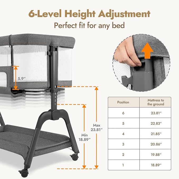 Papablic Baby Bassinet, Bedside Bassinet - Image 5