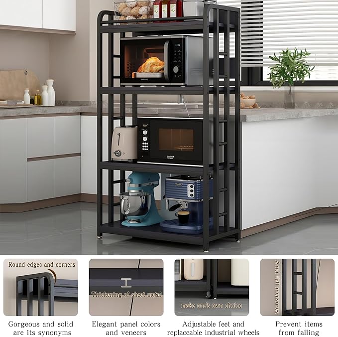 Adjustable 4-Tier Heavy Duty Kitchen Baker's Rack - Image 6