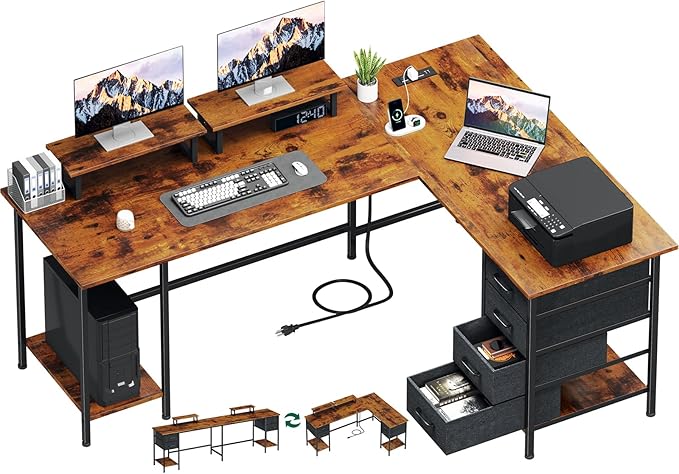 66" L Shaped Computer Desk by Korfile