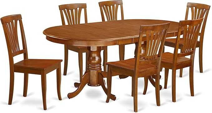East West Furniture PLAV7-SBR-W 7 Piece Dining Room Furniture Set Consist of an by EastWestFurniture