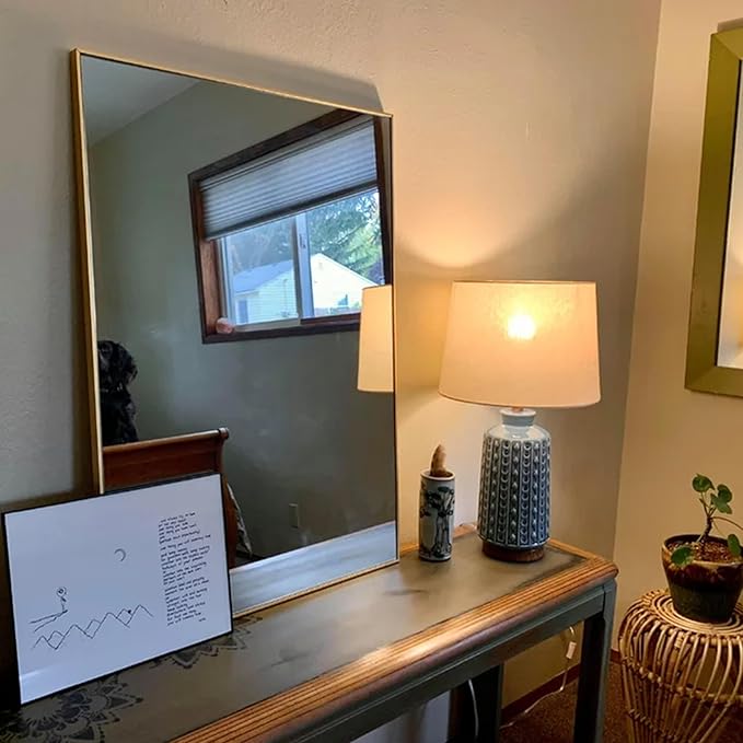 30x30 Inch Orange Gold Bathroom Mirror - Image 7
