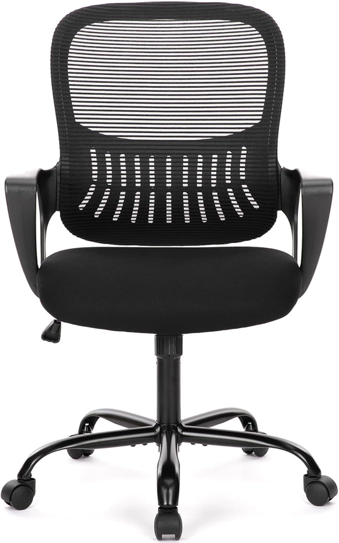 SMUG Office Computer Desk Chair, Ergonomic Mid-Back Mesh Rolling Work Swivel by SMUG