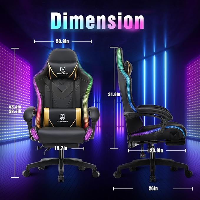 GTPLAYER Gaming Chair, RGB Gaming Chairs - Image 3