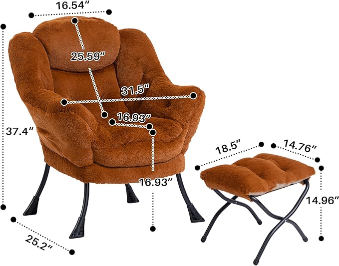HollyHOME Fabric Lazy Chair - Image 3
