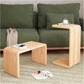 C Shaped End Table, Solid Wood C Side Table by Unknown