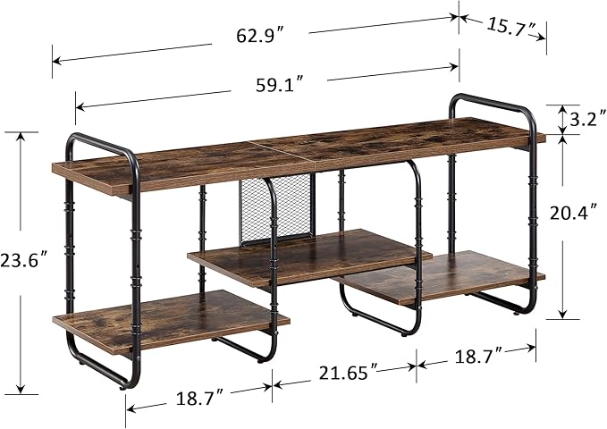 VECELO TV Stands up to 65 Inch, Entertainment Center/Media Console Table - Image 3