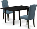 East West Furniture NOCE3-BLK-21 3 Piece Dining Table Set Contains a Rectangle by EastWestFurniture