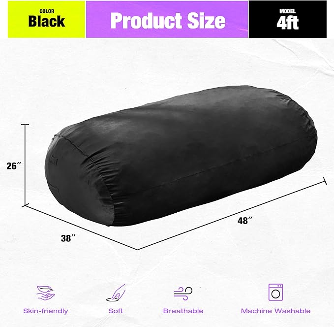 Hobestluk 4FT Bean Bag Chair Large Beanbag - Image 2