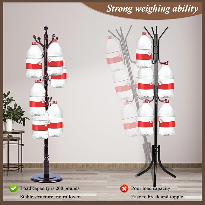 Wooden Coat Rack Freestanding, Vintage Coat Racks - Image 3
